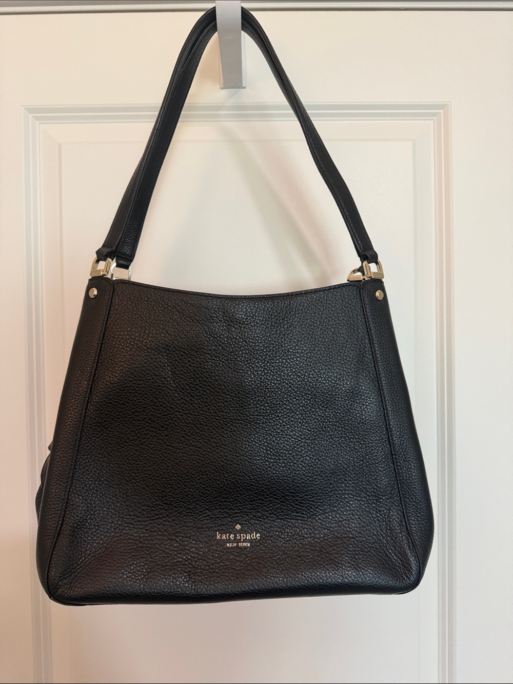 kate spade Black Pebbled Leather Shoulder Tote